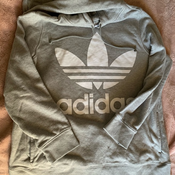 Tops - Women’s Grey Adidas XL Hoodie Sweatshirt